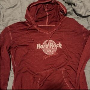 Hard Rock Cafe Men's Red Hoodie Sweater